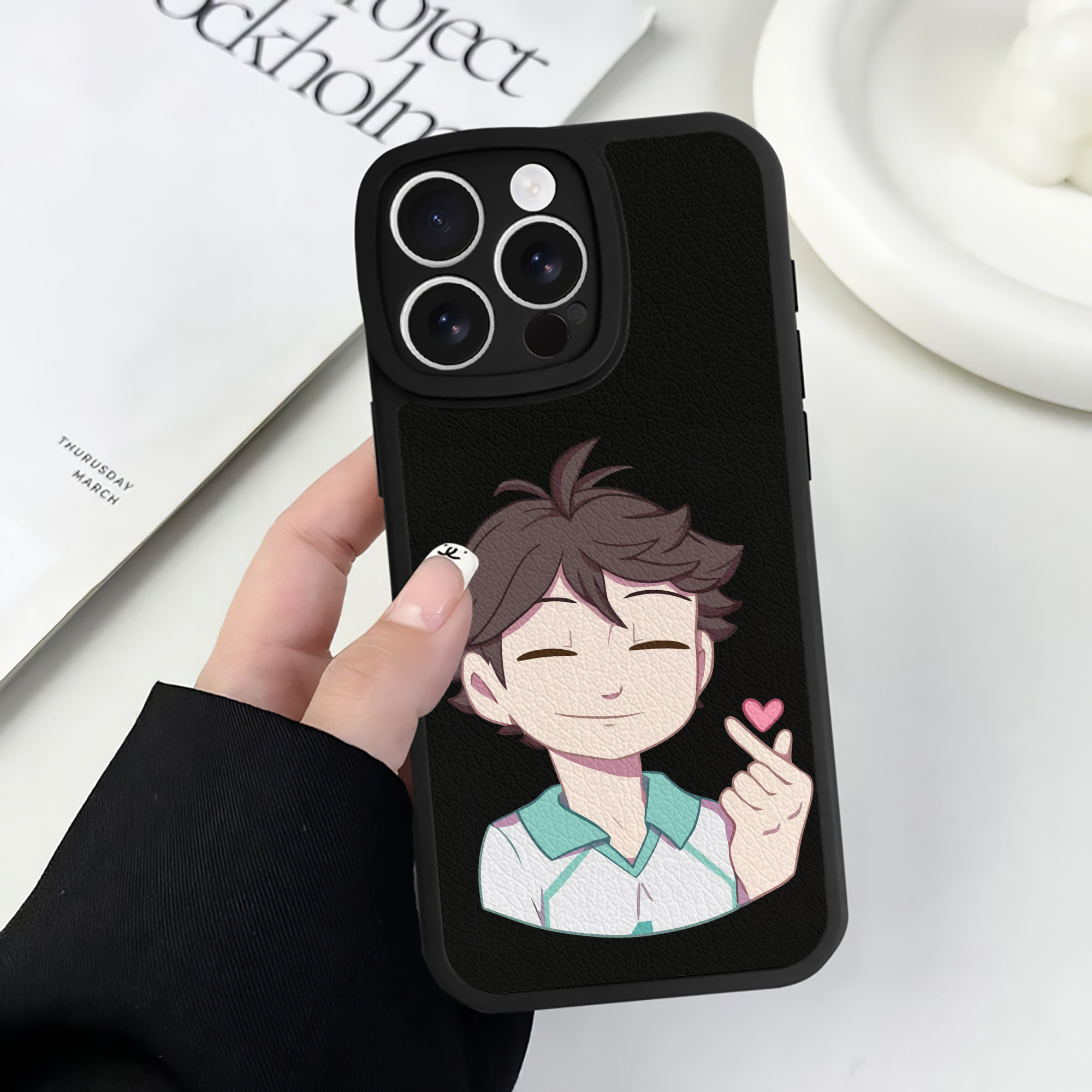 （画像用） ハイキュー!! Haikyu!! 【iPhone 16シリーズ対応】シリコンスマホケース（レザー調） 材質：シリコン